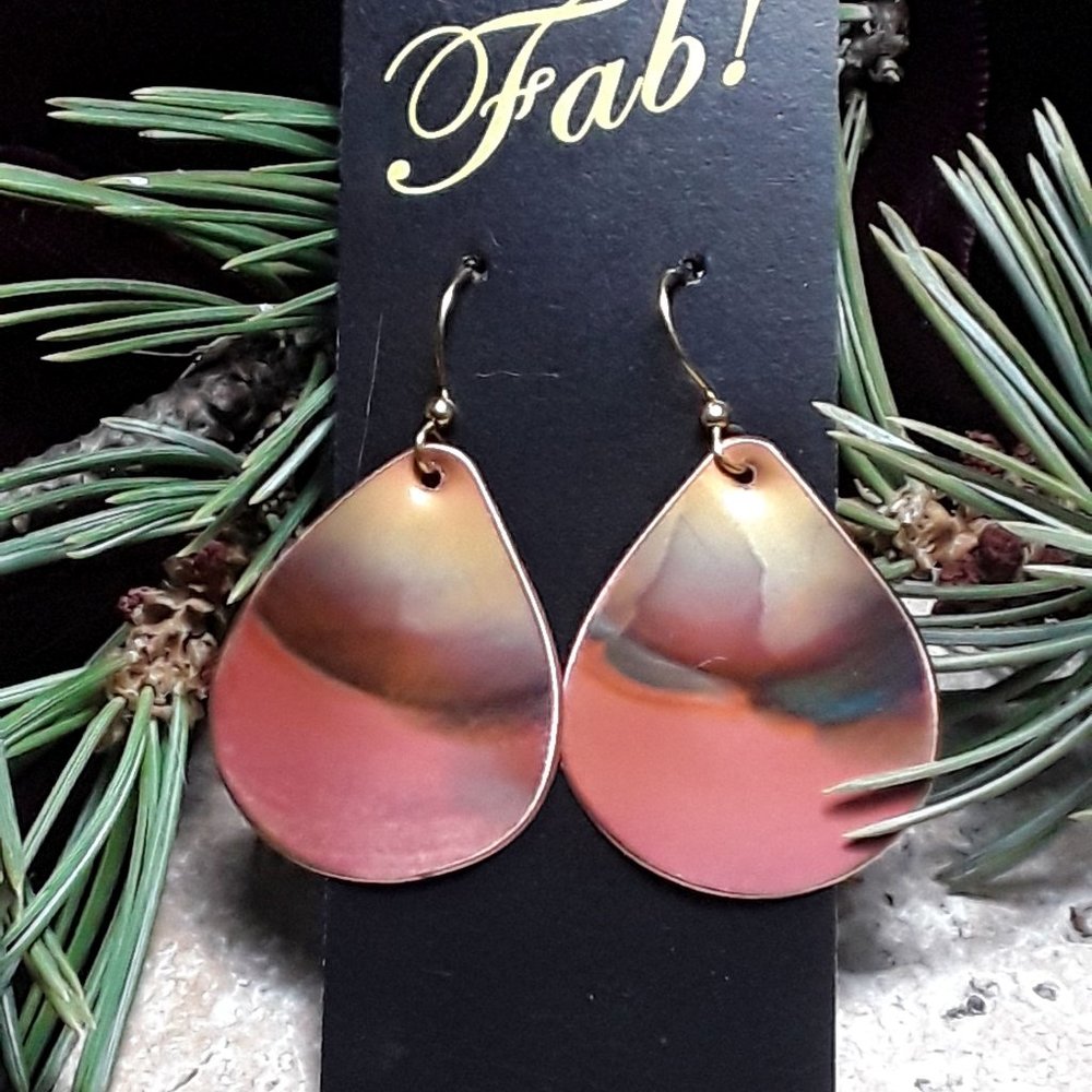 Hand forged Copper Earrings